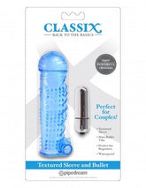 Funda Classix Textured Sleeve & Bullet Blue - Cake Sex Shop